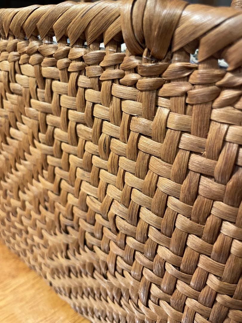 国産 信州山葡萄籠バッグ 内布付き 網代編み 保護猫支援