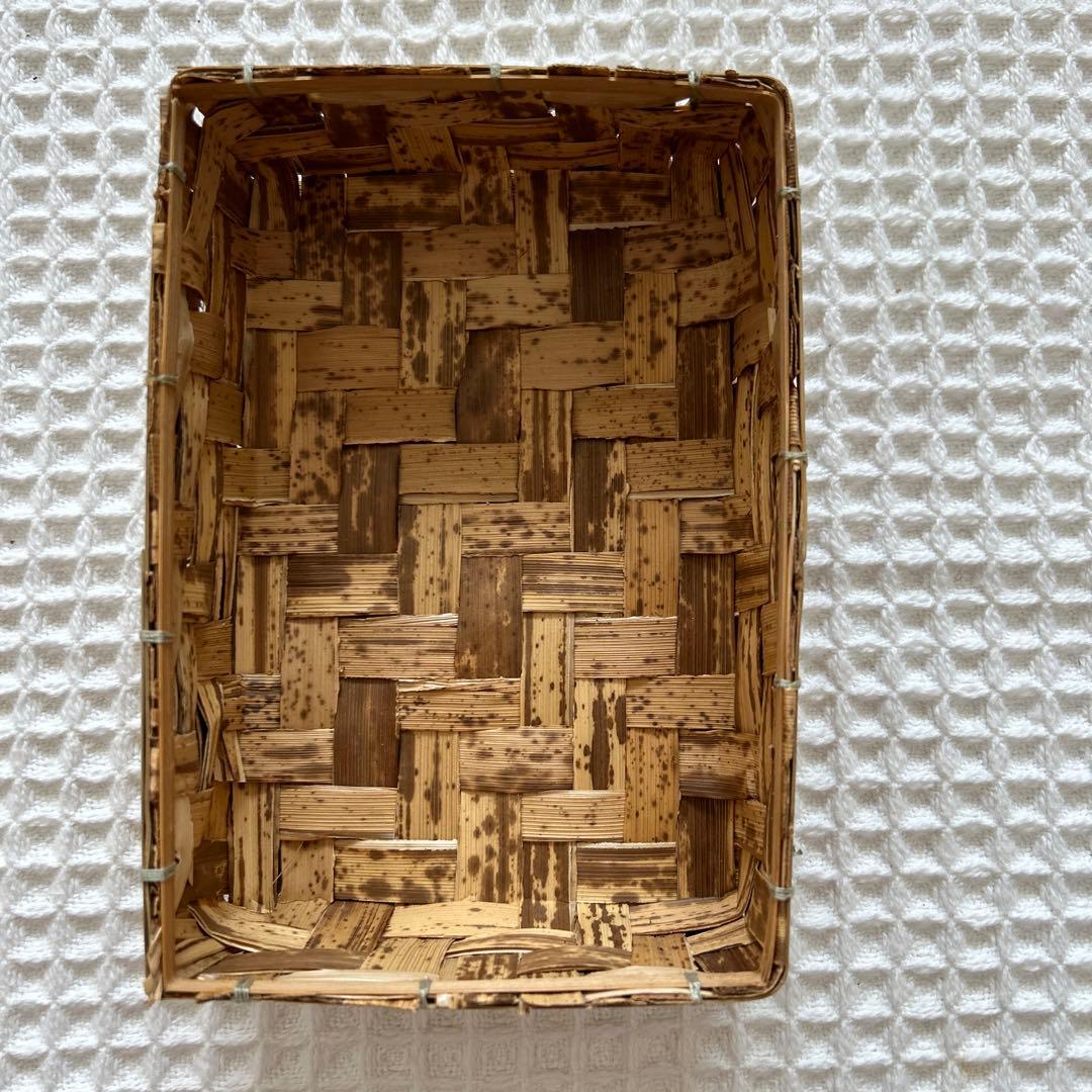 竹皮細工 竹皮編み 小物入れ お弁当箱 昭和レトロ風 - メルカリ