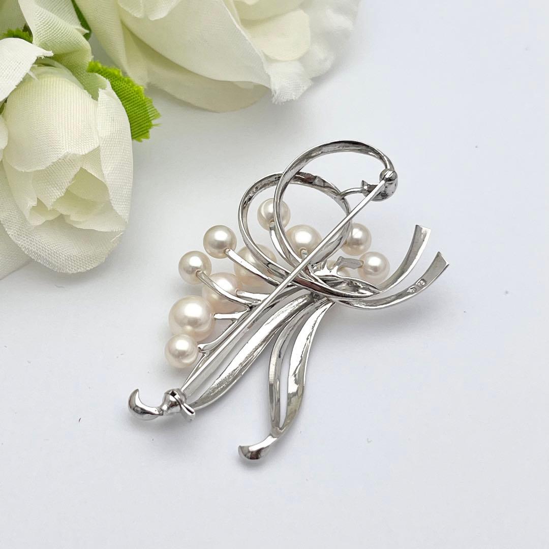 ☆美品☆ミキモト シルバー パール ブローチ 皇室御用達ブランド