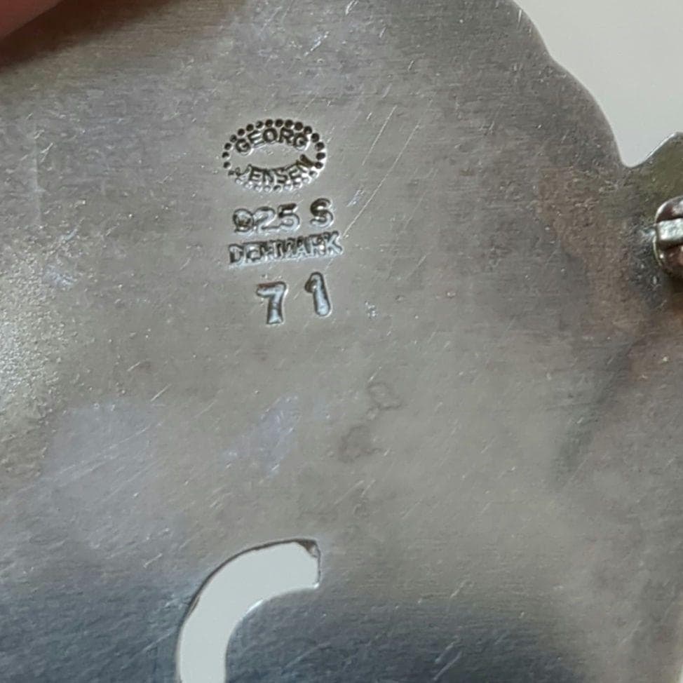 ジョージジェンセン激レアブローチ71グリーンアゲイト AG925