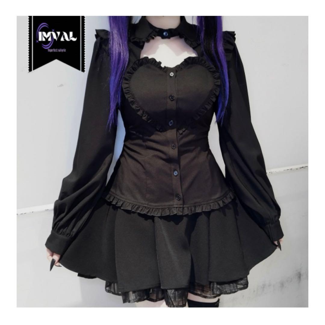 地雷 ゴスロリ QOOZA クーザ IMVAL インヴァル ハート ブラウス