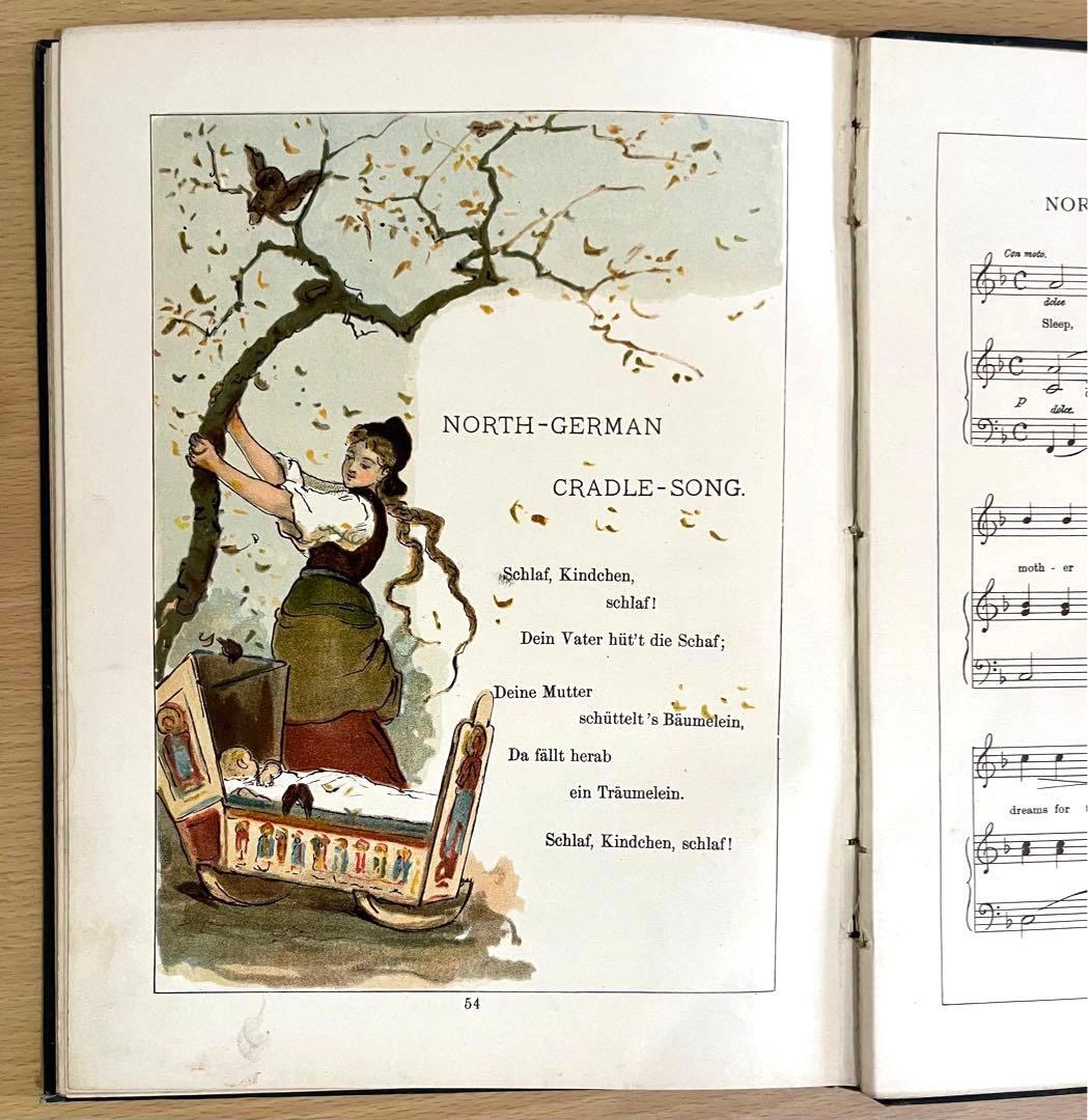 No.238 希少 古書 洋書 絵本 アンティーク 楽譜 子守り歌 童謡 詩集