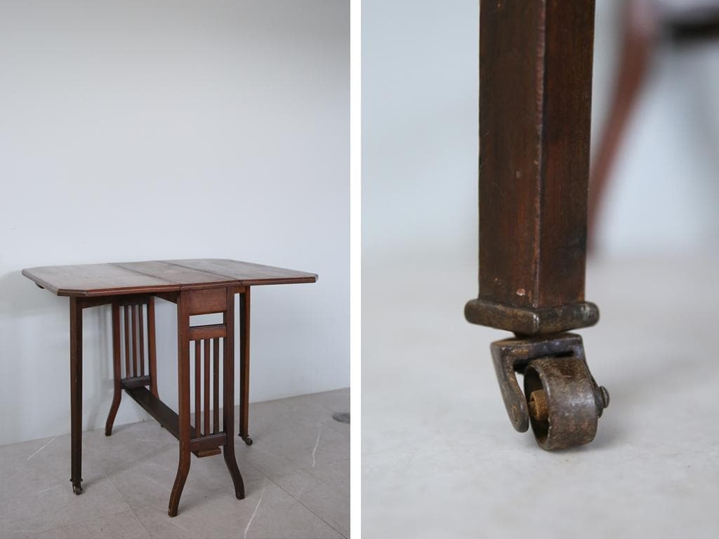 英国アンティーク木製ゲートレッグテーブル/ダイニング机/バタフライ