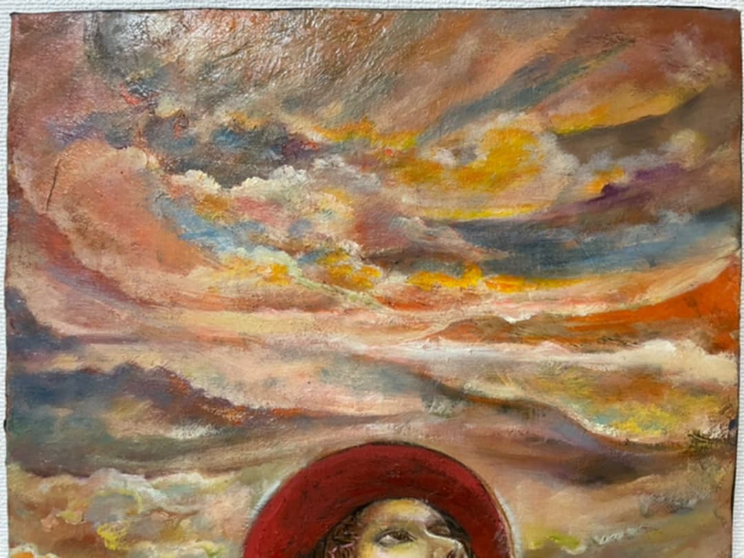 津田周平 油彩 カンヴァス F4 原画 真作保証 1点物