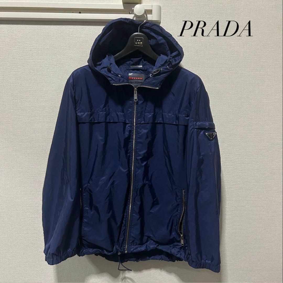 希少52サイズ！ プラダ ナイロンジャケット ネイビー 三角ロゴ - メルカリ