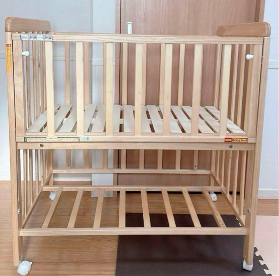 ヤトミミニベビーベッド ヤトミ ミニベビーベッド ミミ2 棚板付き ベビーベッド ベビーベット