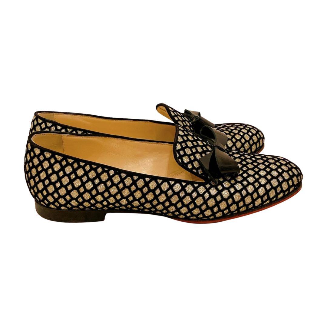 Christian ルブタン オペラ フラット グリッター シューズ 37