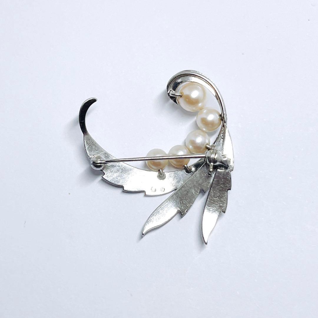 MIKIMOTO ミキモト パール ブローチ コサージュ リーフ 羽 - メルカリ