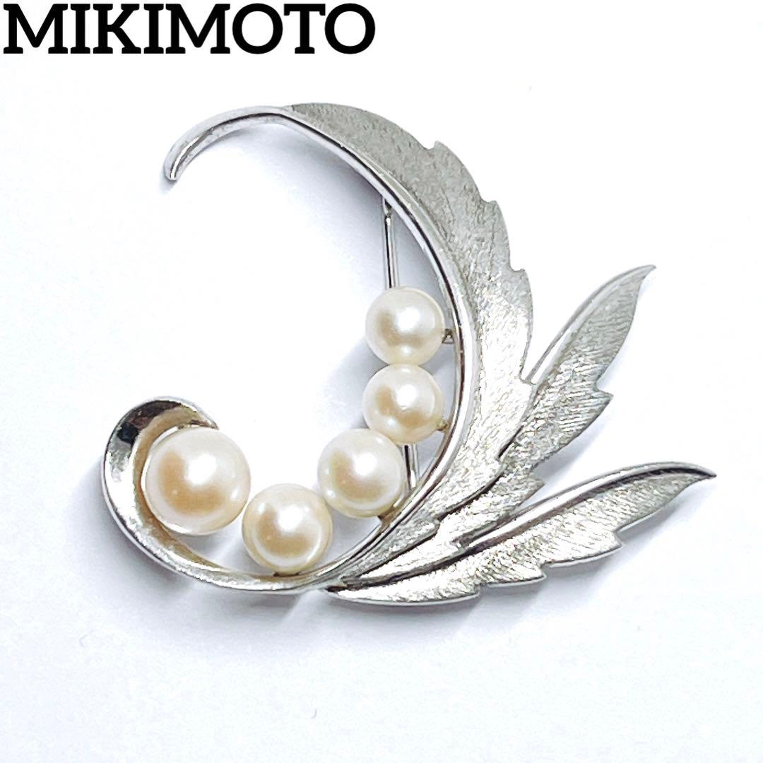 MIKIMOTO ミキモト パール ブローチ コサージュ リーフ 羽 - メルカリ