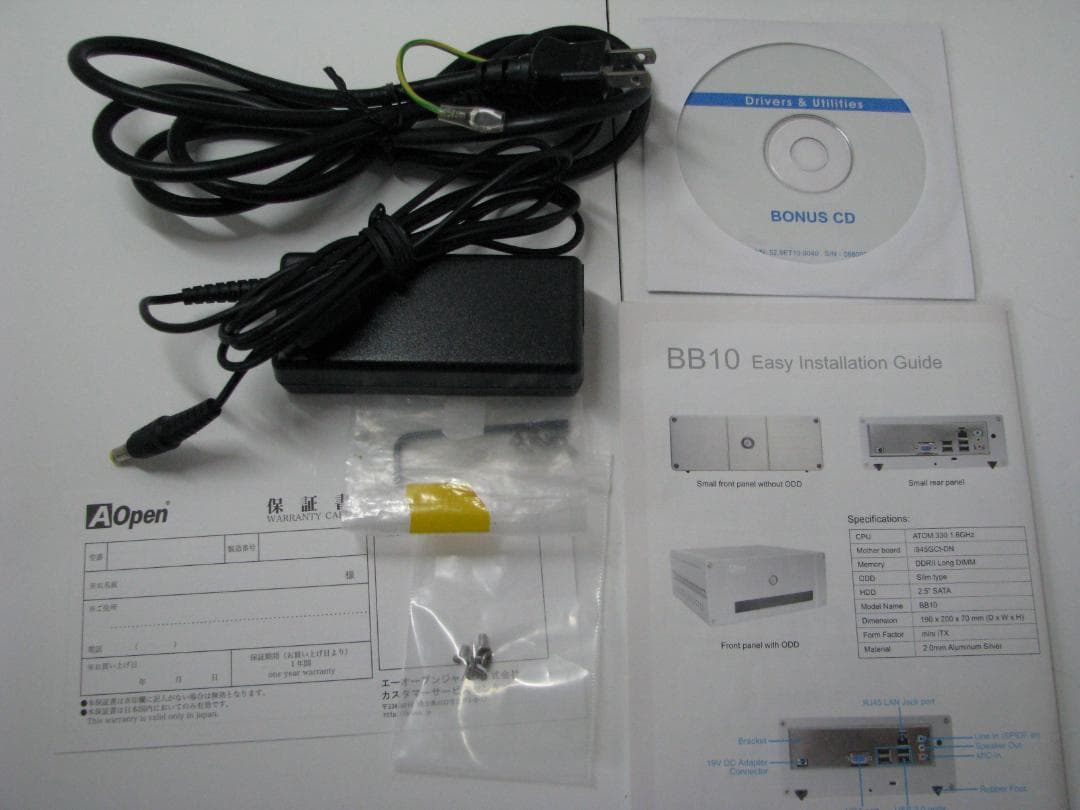 Aopen BB10 SILVER Atom 330搭載ベアボーンキット - メルカリ