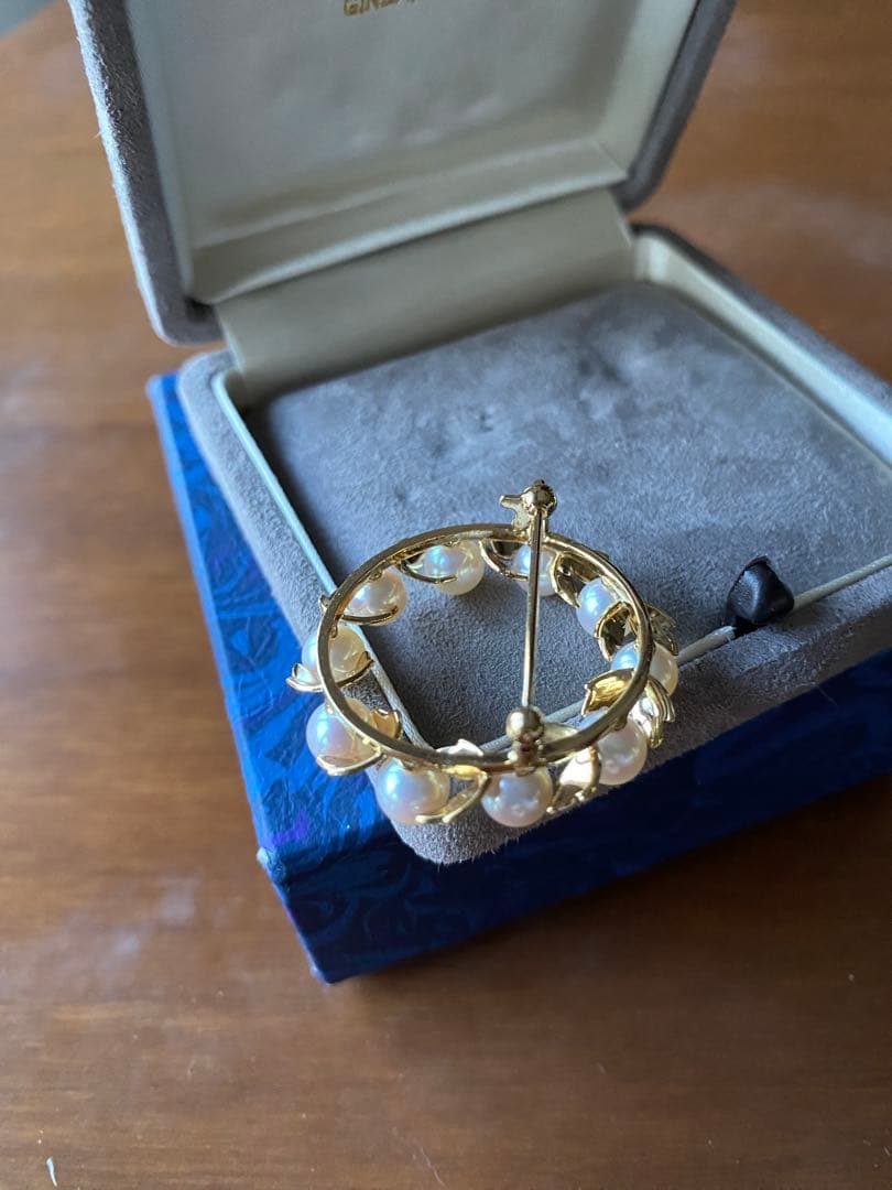 12.31までお値下げ！ミキモト 真珠 リーフモチーフ 月桂樹 ブローチ