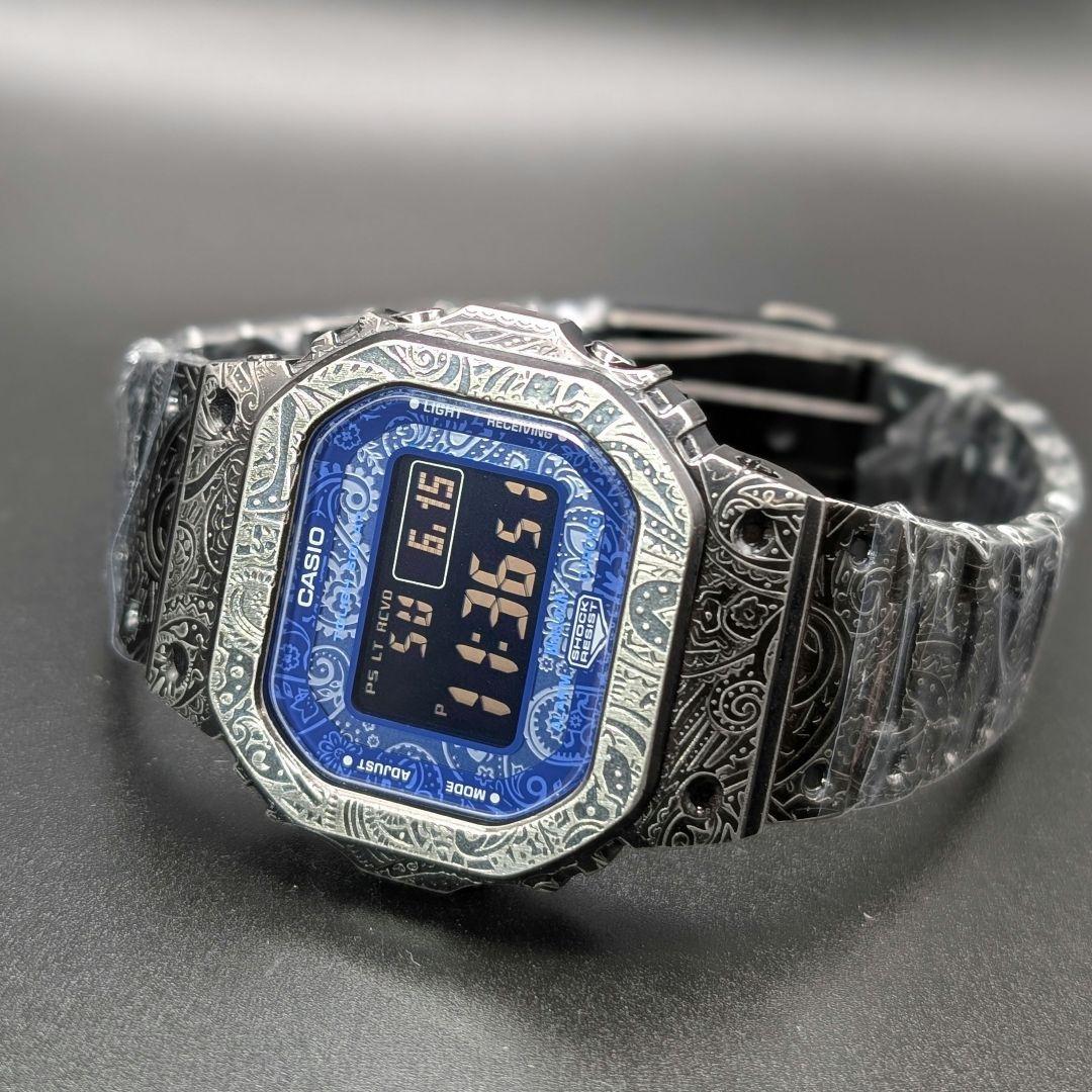 美品 G-SHOCK 電波ソーラー Bluetooth ペイズリー柄フルメタル - メルカリ