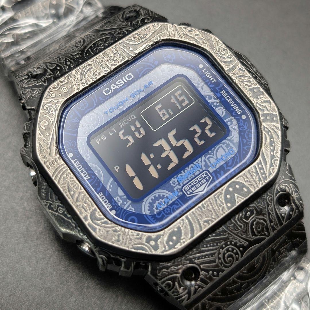美品 G-SHOCK 電波ソーラー Bluetooth ペイズリー柄フルメタル - メルカリ