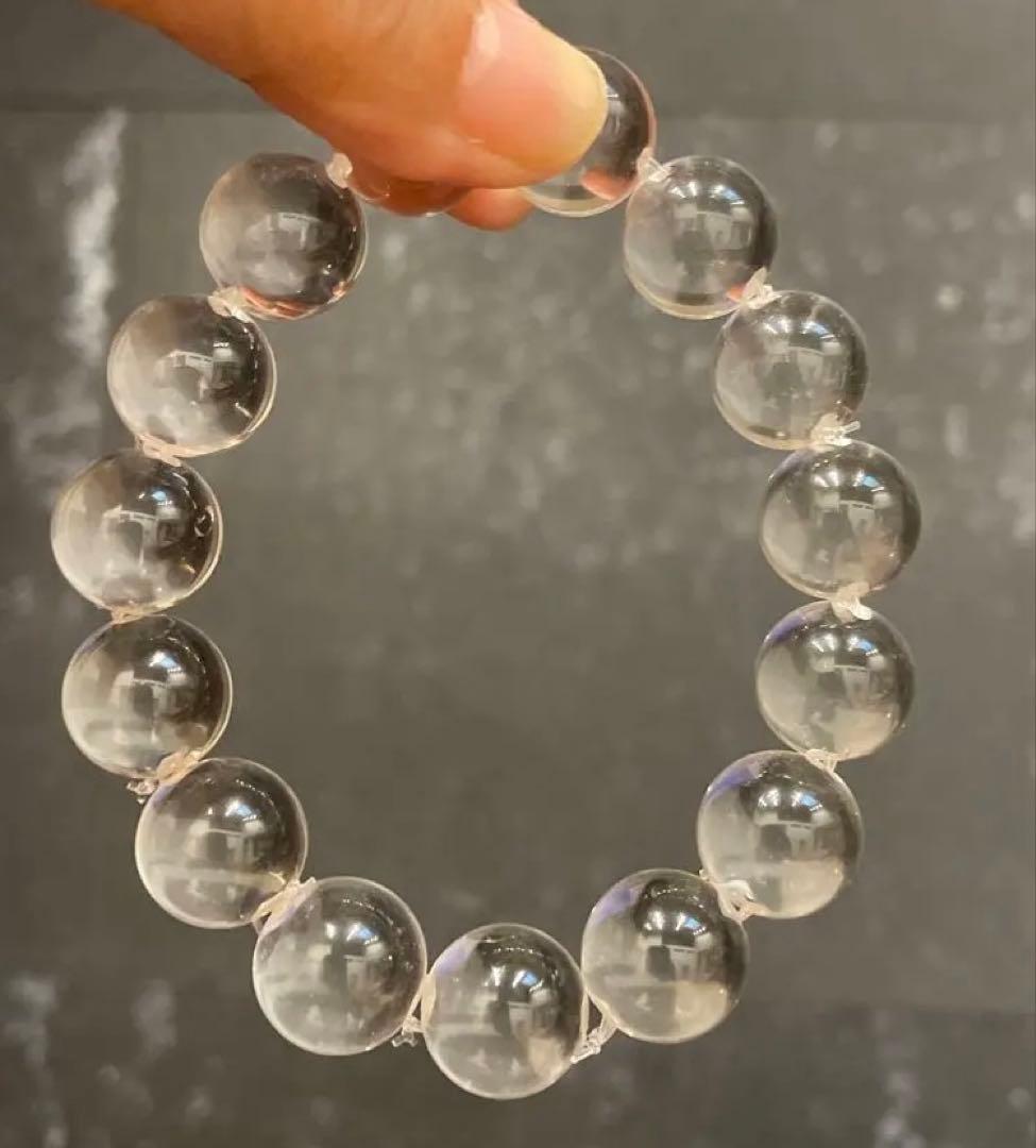 高品質！牛鼻　糸が見えない無垢水晶ブレスレット13ミリのみ 高品質！牛鼻 糸が見えない無垢水晶ブレスレット13ミリのみ - メルカリ