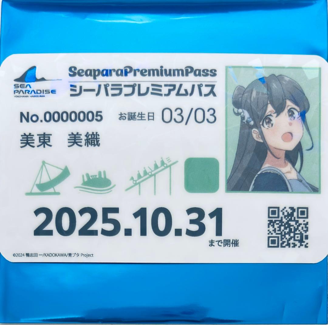 青ブタ 八景島シーパラダイス プレミアムパス風カード 美東美織 入場特典