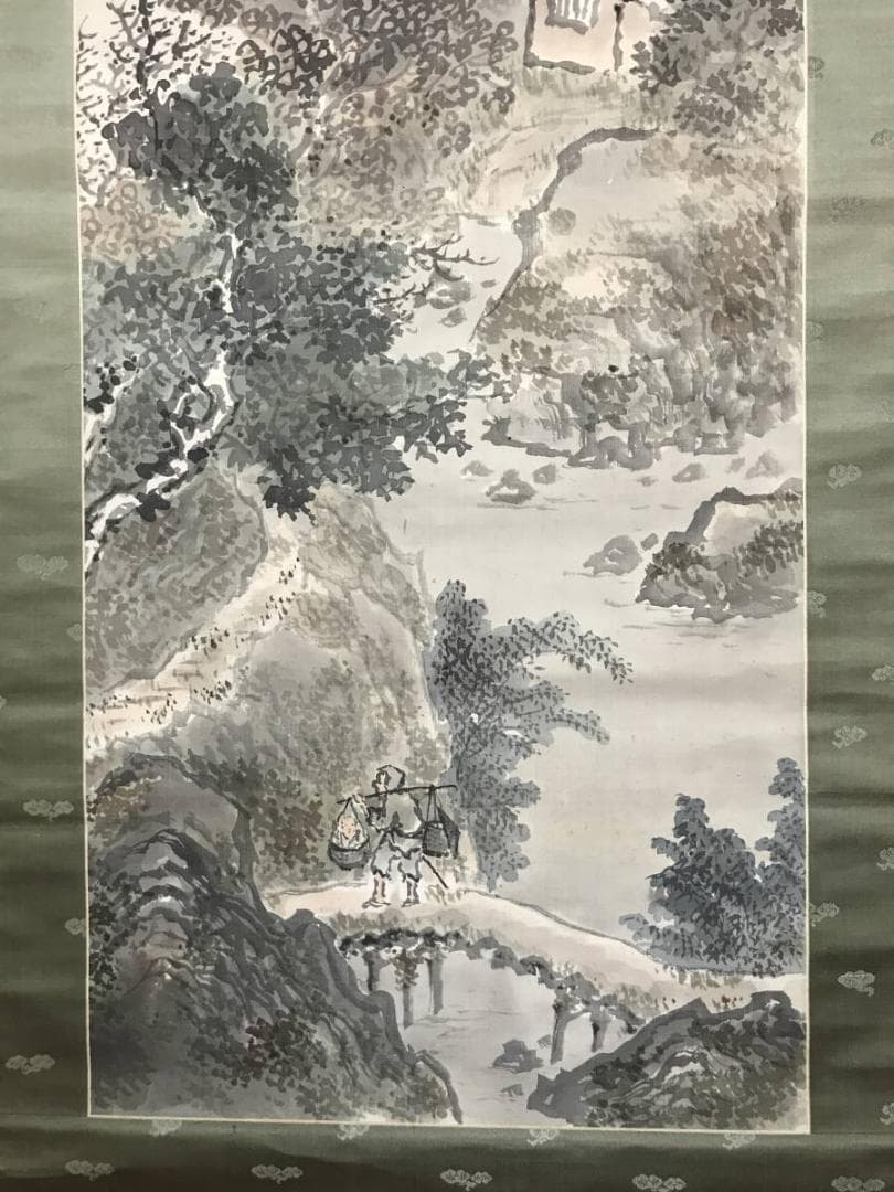 真作】黄檗瑞光祥雲/訪友図/山村人物図/掛軸/名家伝来/AB-864 - メルカリ