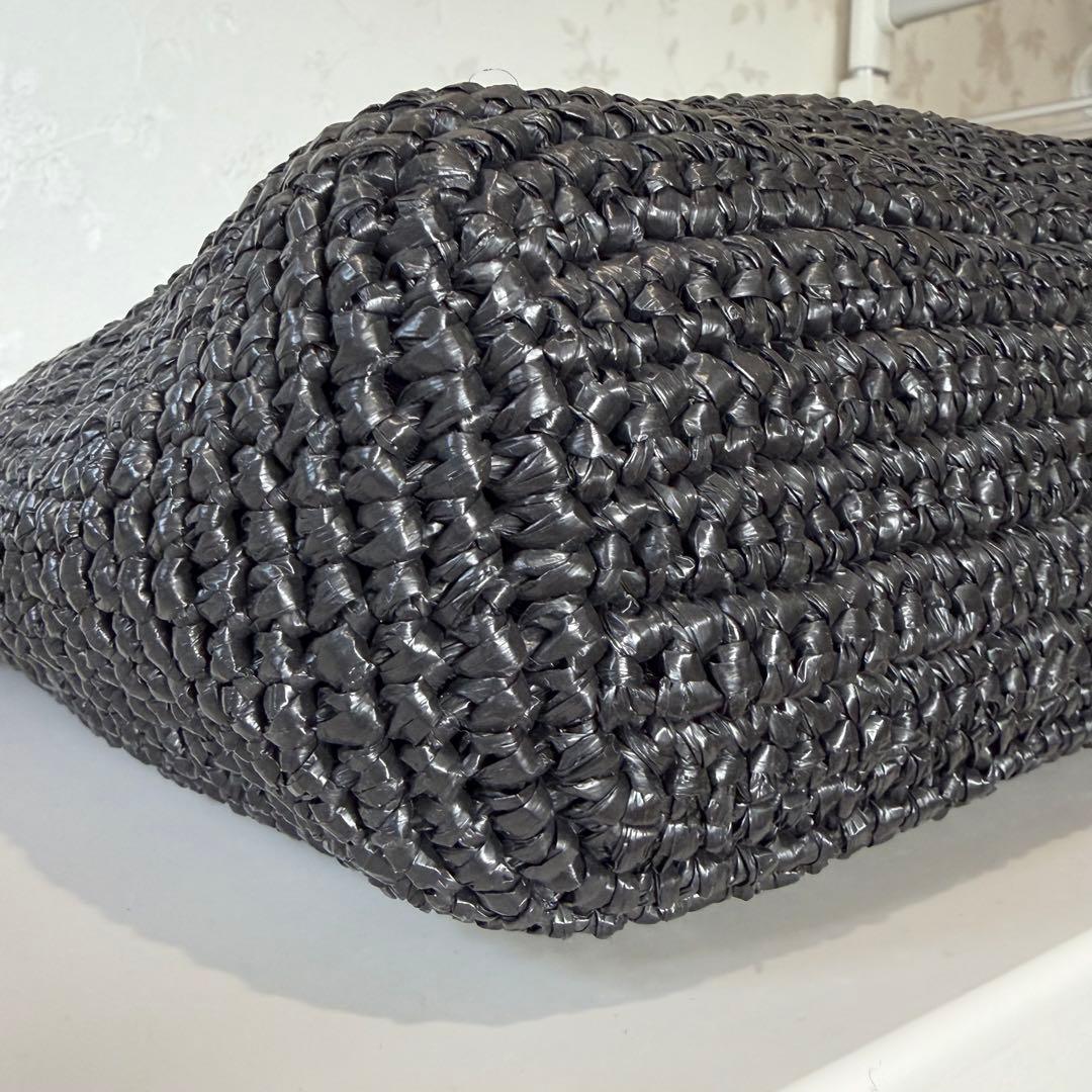 マリークワント クロッシェラフィアライク トート かごバッグ