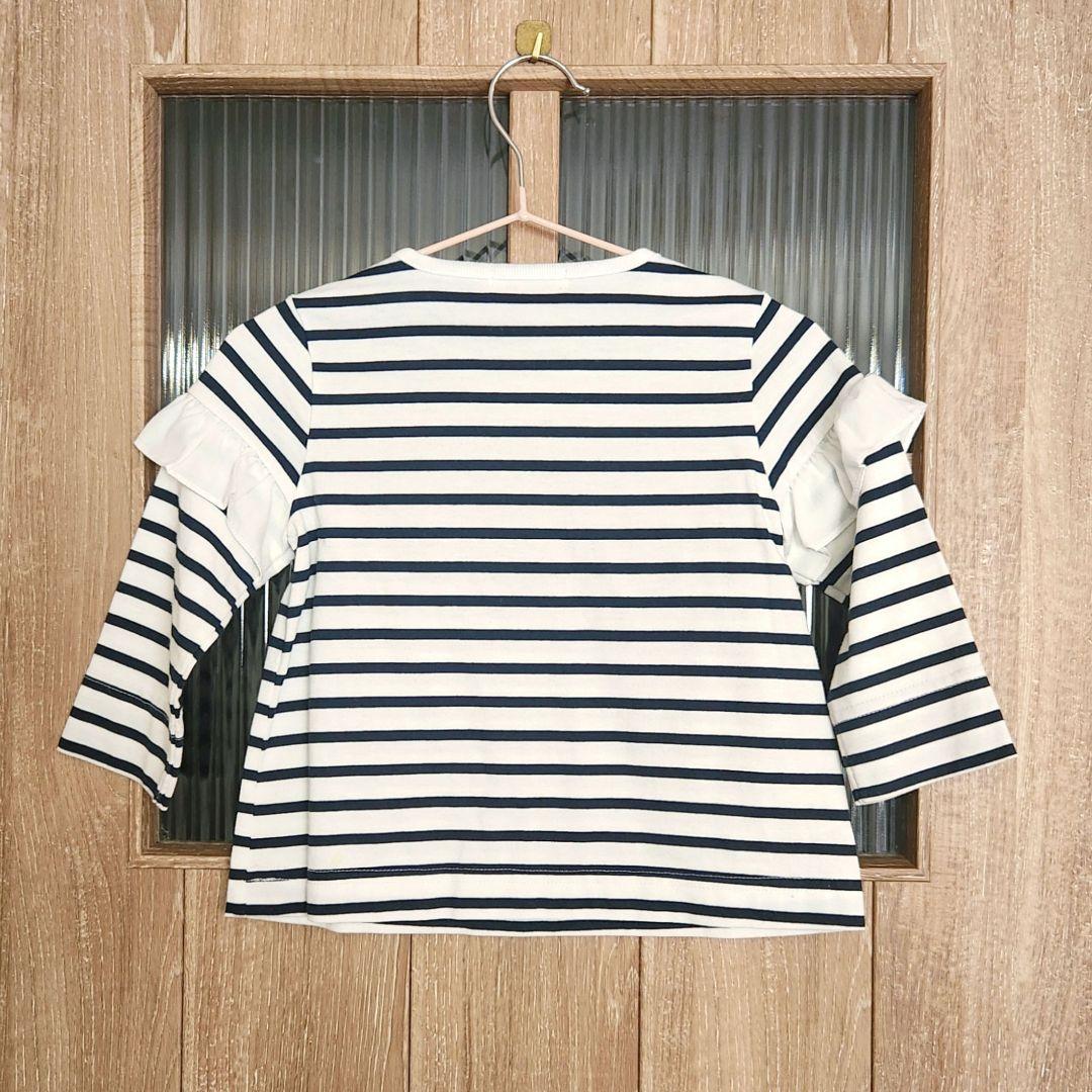 最終価格】familiar ボーダー フリル袖Tシャツ カットソー - メルカリ