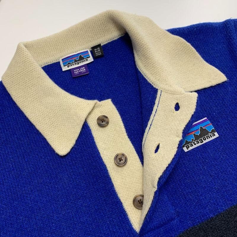 23年製 パタゴニア リサイクルウール ラグビーセーター XS 紺 50周年