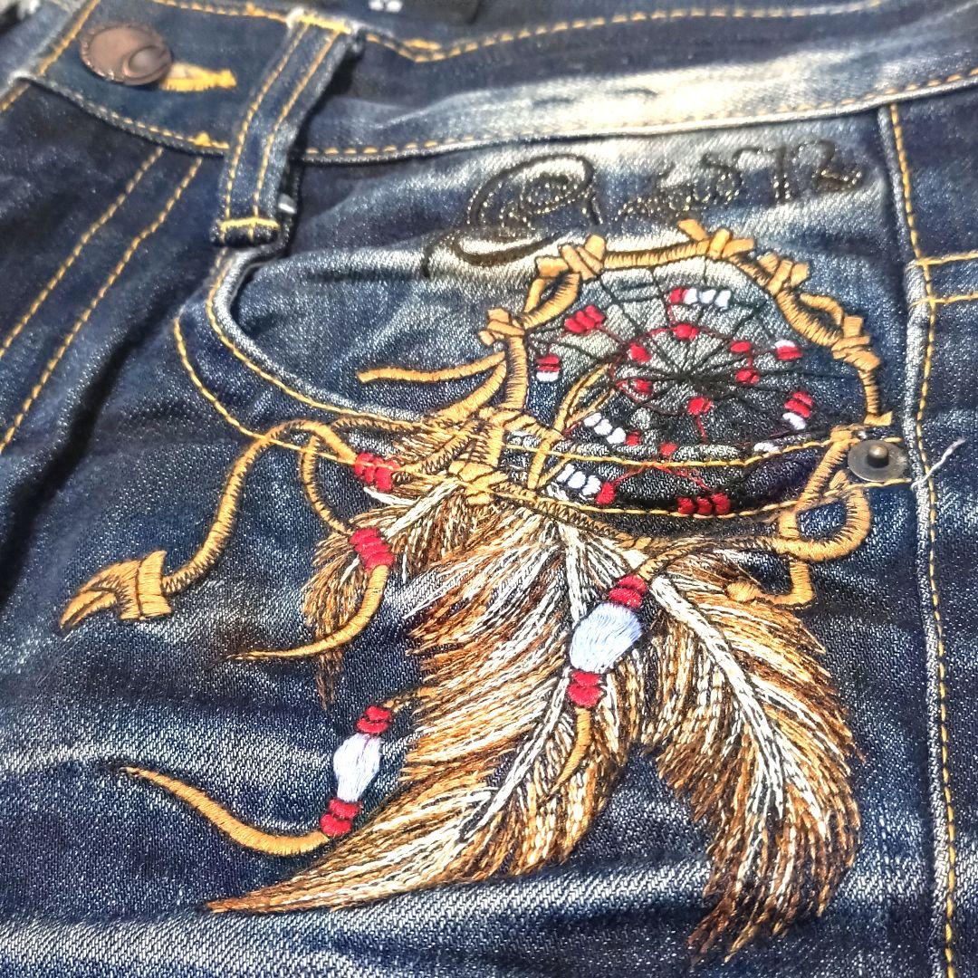 クラウド72 デニム 30 刺繍 イーグル y2k ドリームキャッチャー - メルカリ