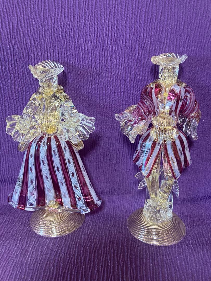 ベネチアンガラス 人形 ムラノ ぺア - メルカリ