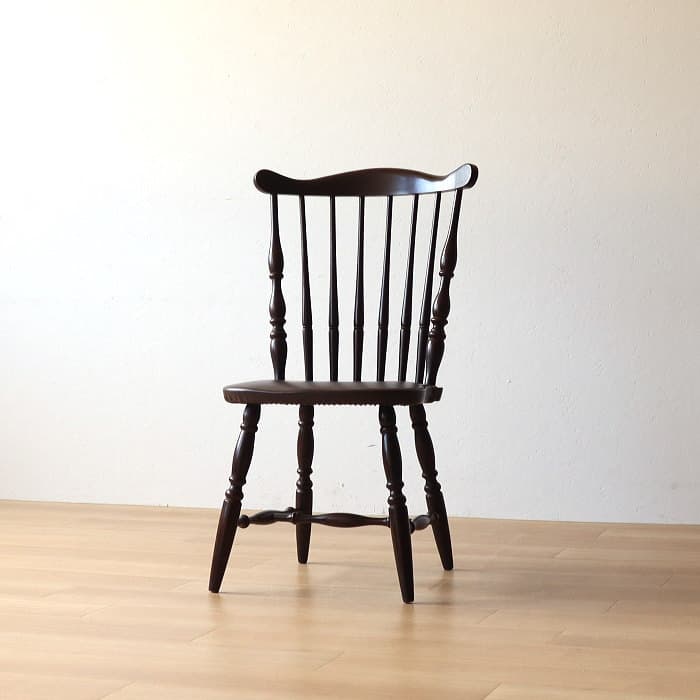 アンティーク 飛騨の家具 ウィンザーチェア 古家具 無垢材 レザー張り 古い椅子 飛騨家具 ウィンザーチェア ミニチェア 木製 イス 古道具