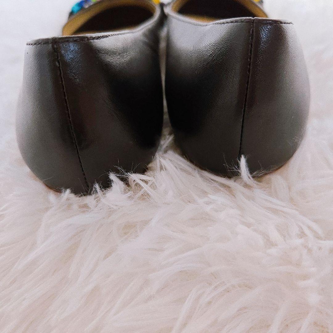 極美品 モスキーノ Moschino フラット バレエシューズ レザー 23cm