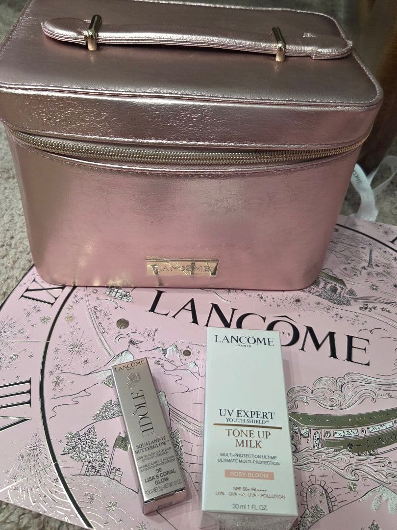 新品未開封◎ランコム UV エクスペール トーン アップ ローズ 、口紅、ポーチ LANCOME（ランコム） UV エクスペール トーンアップ ローズ n 50ml