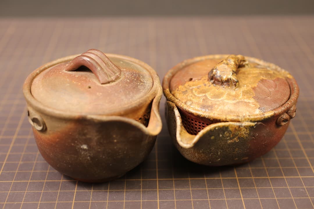【即購入可】備前焼／宝瓶／２点まとめて／急須／煎茶／茶道／古玩／骨董／古美術 備前焼 細川敬弘作 礫急須 A [東山堂煎茶器店 オンラインショップ