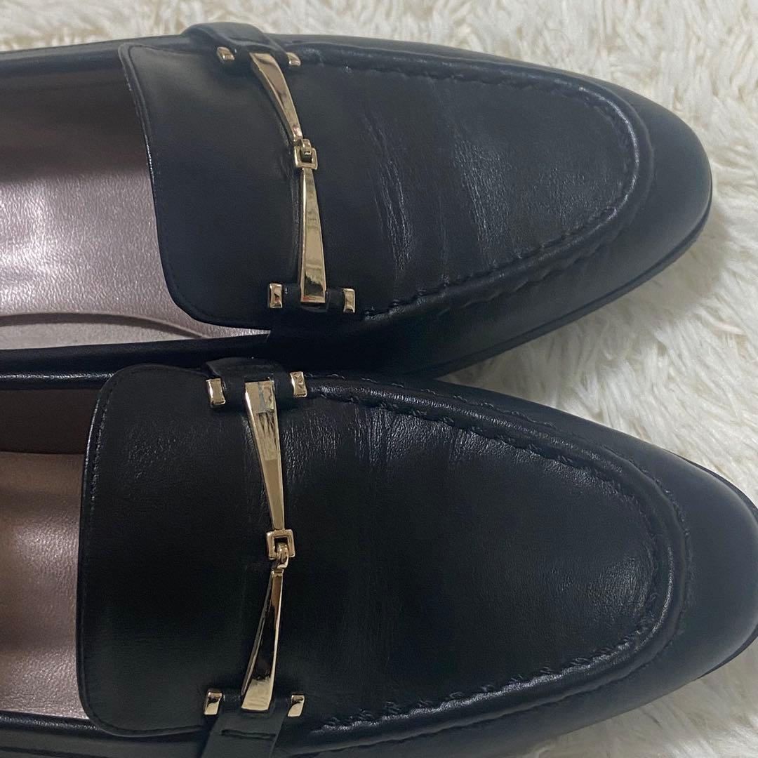 美品】銀座かねまつ ローファー 23.5cm 黒 バックル AQUA BELL - メルカリ