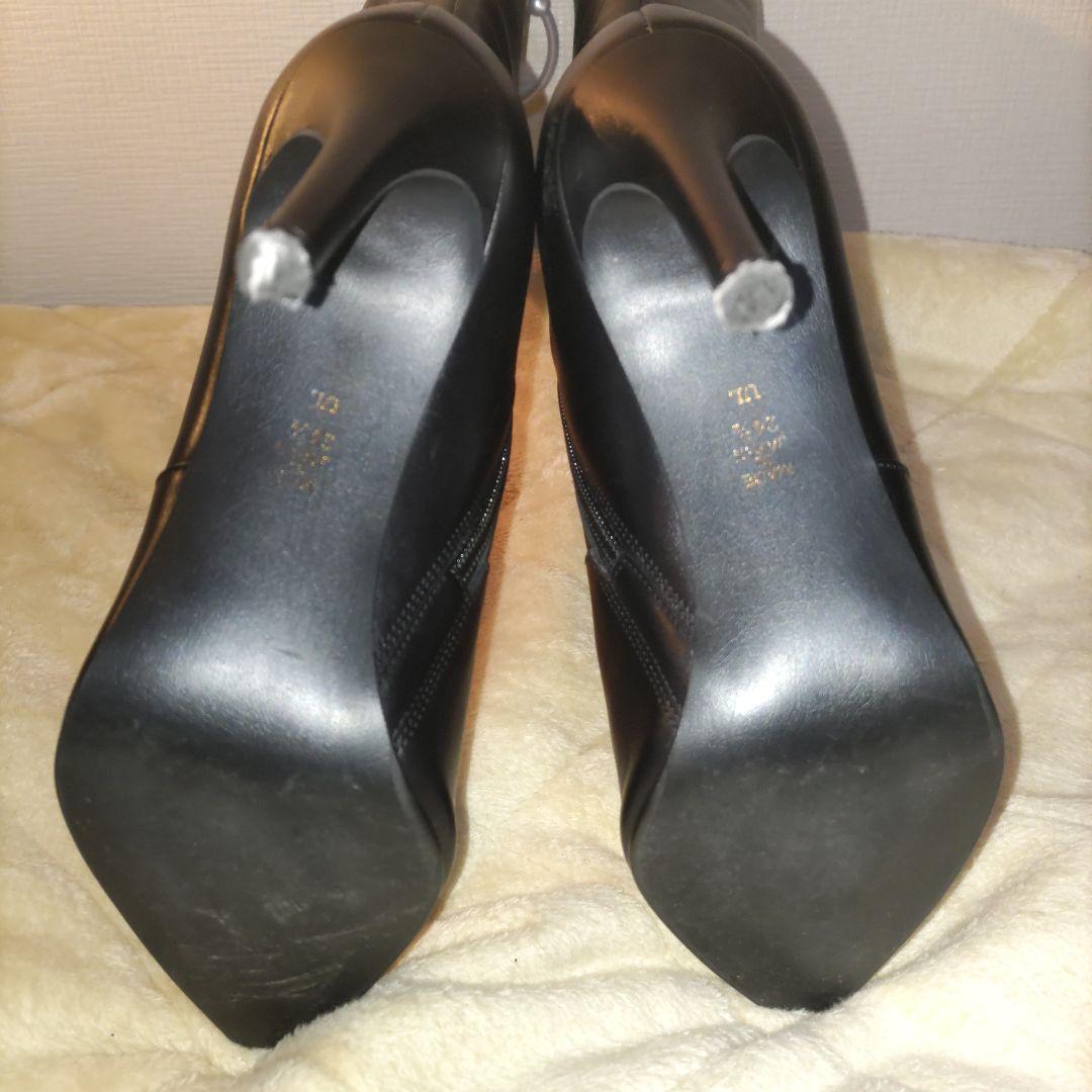 銀座ダイアナ 本革 ロングブーツ UL 人気完売モデル 黒 24.5 美脚