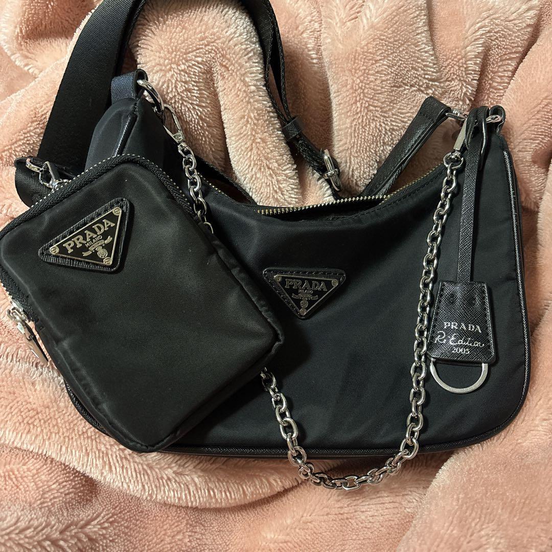 PRADA ブラック ショルダーバッグ 並行輸入 PRADA（プラダ） 【お取り寄せ】 【並行輸入品】 ショルダーバッグ