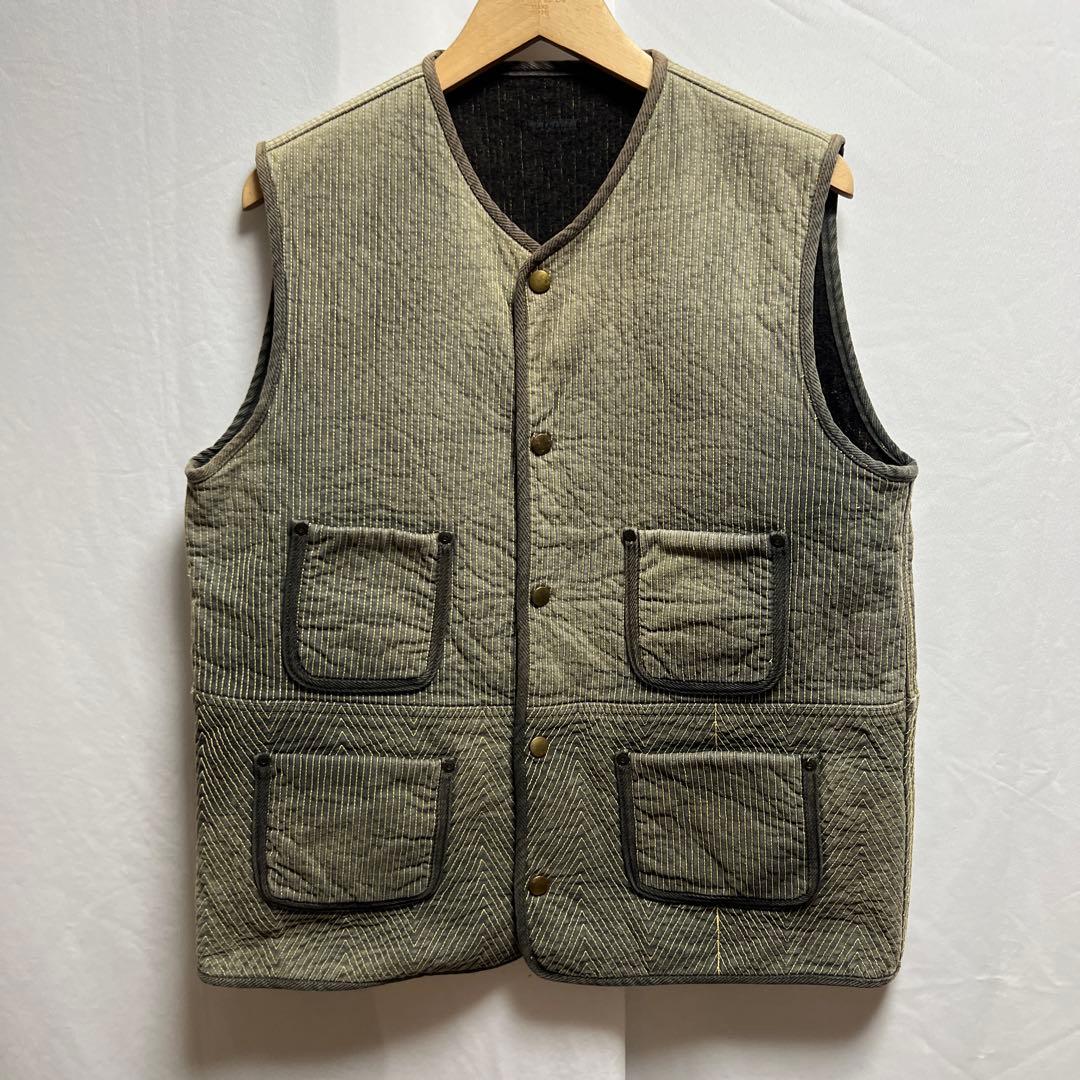 KAPITAL キャピタル　ベスト　裏地ウール　刺子　刺し子　サイズ　4 KAPITAL（キャピタル） 【men4191D】 11AW HOME MADE刺繍リバーシブル