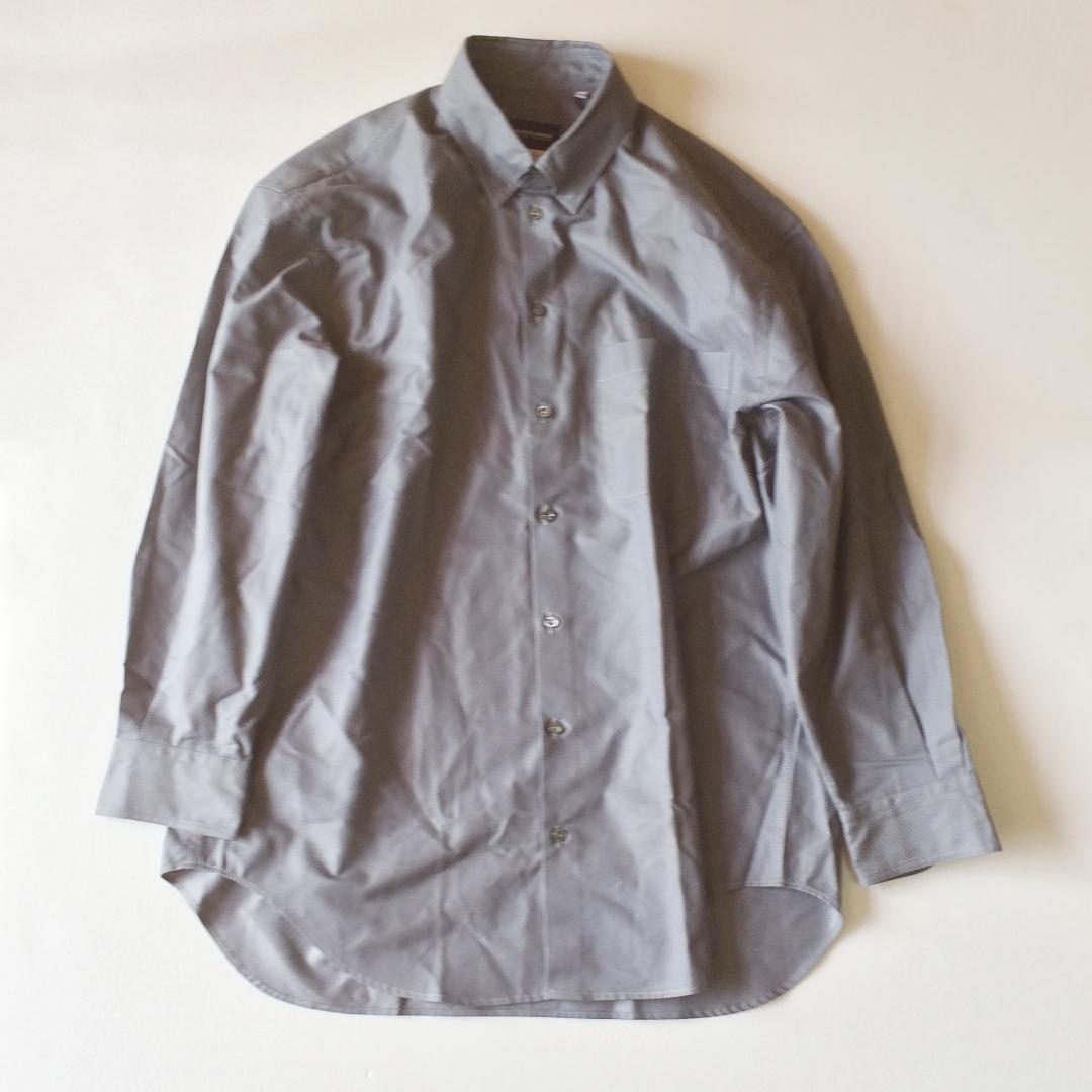 ジョルジオアルマーニ 長袖シャツ 織り柄 グレー コットン 41