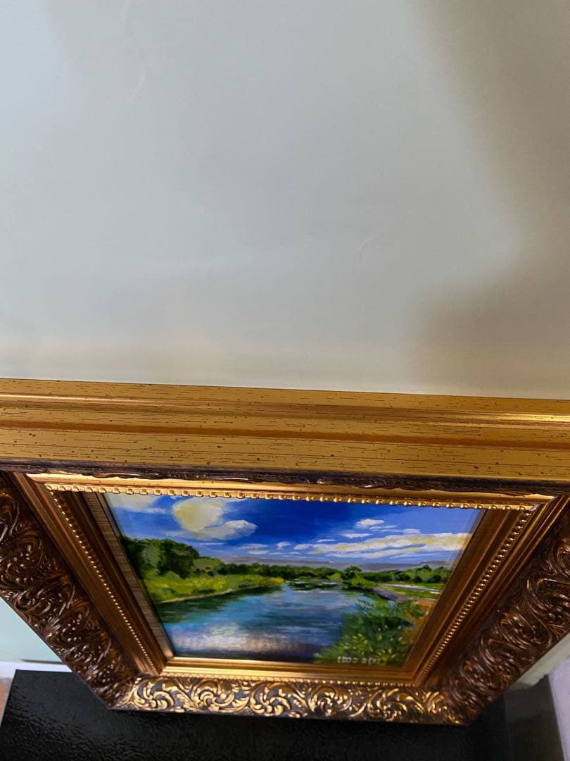 値下げ可 風景画 油彩画 油絵 油彩 2024年 金色フレーム