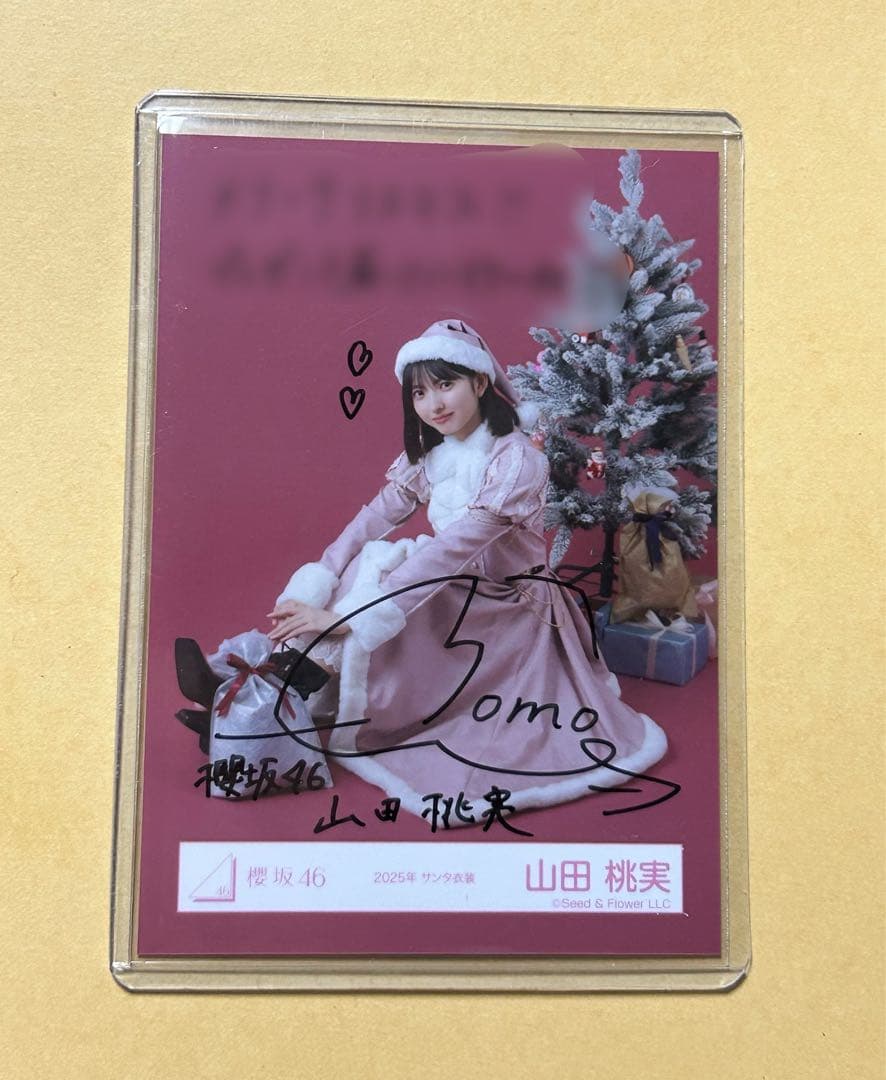 櫻坂46 山田桃実 直筆サイン入り生写真 2025年サンタ衣装 座り - メルカリ