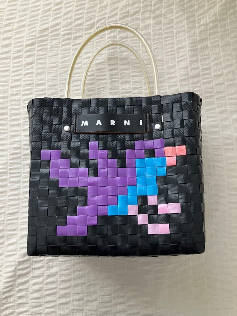 MARNI 編み込みかごバッグ ブラック/マルチカラー MARNI（マルニ） MARNI M00178 M00IW ハンドバッグ レディース バッグ