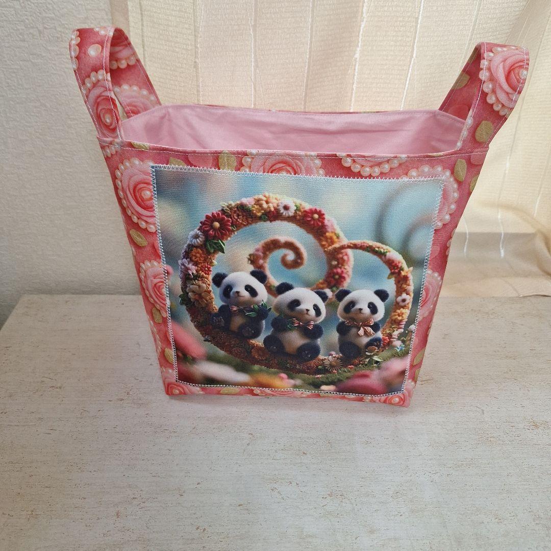 激レアパグパネル生地 ハンドメイド 布バスケット ミニバック まちなし