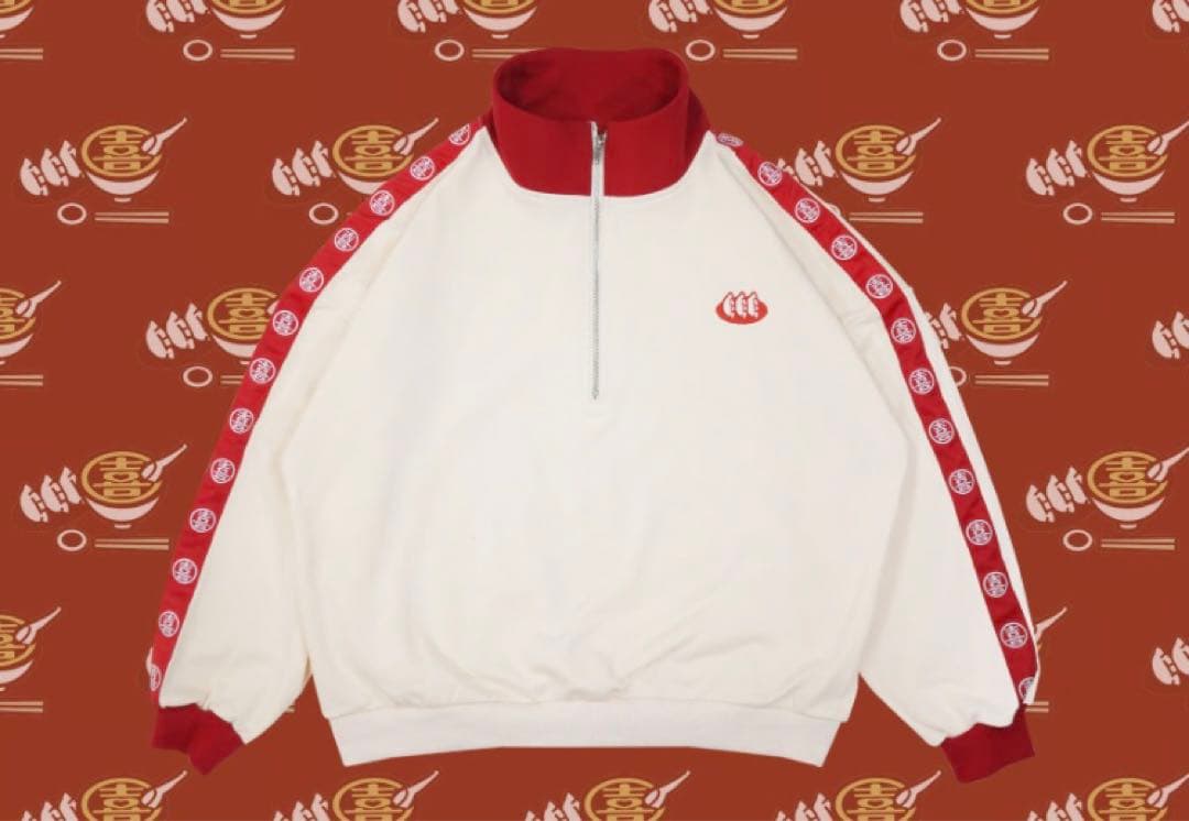 逃げ水あむS◯XSOCKSアツアツ餃子ハーフジップスウェット（ブロマイド