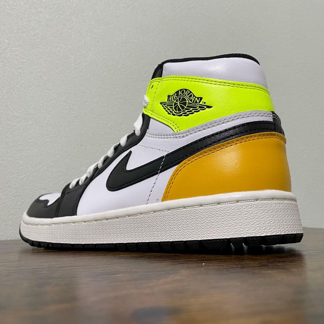 ナイキ ゴルフ　エアジョーダン1 ハイ G　26.5cm　白/黒/黄　箱無し