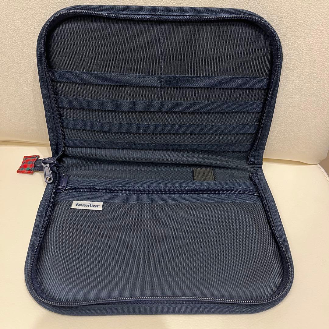 みみーちゃん様専用 ファミリア チェック柄 ポーチ 刺繍 母子手帳