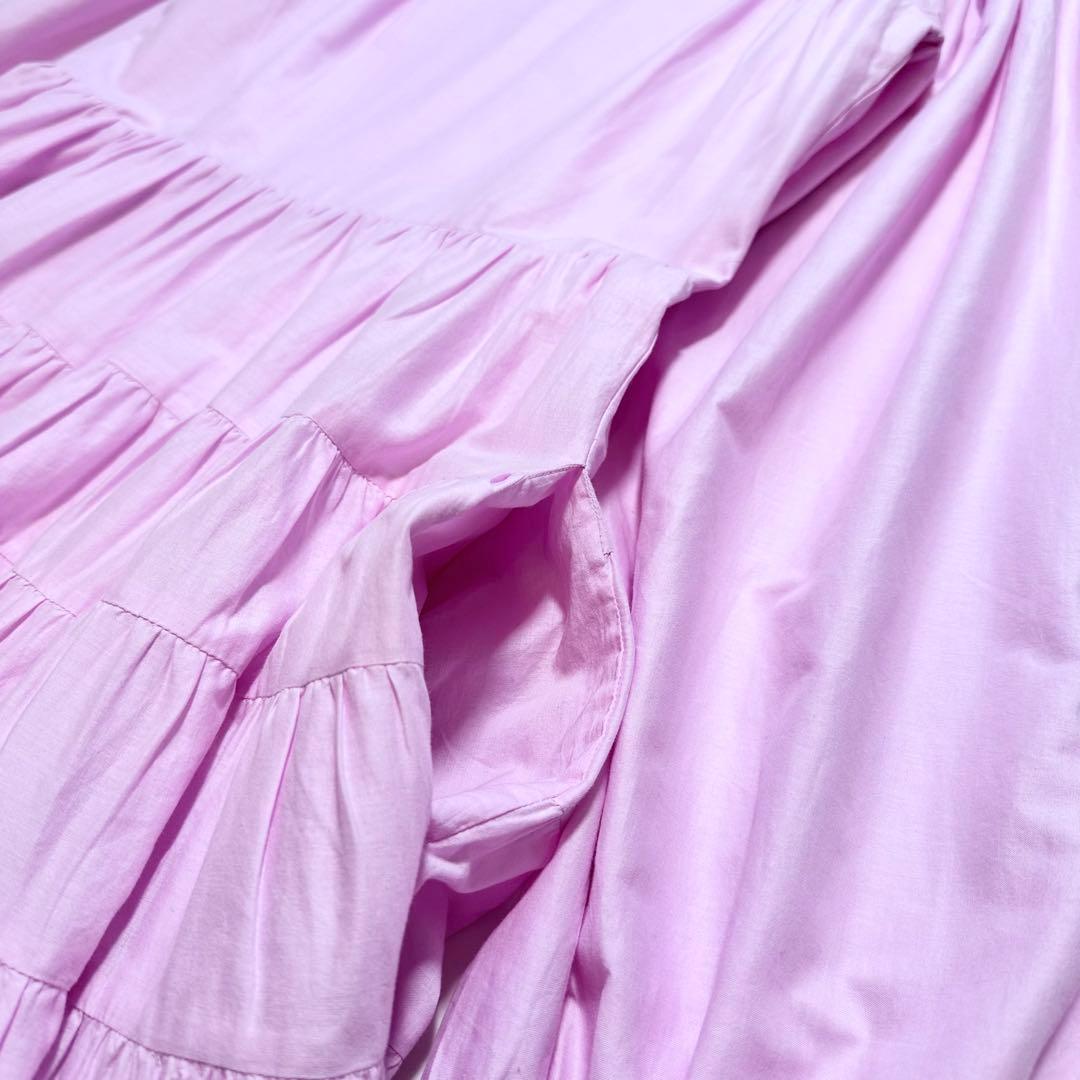 23SS✨マーレット ARBOR ティアードワンピ ピマコットン ピンク XS