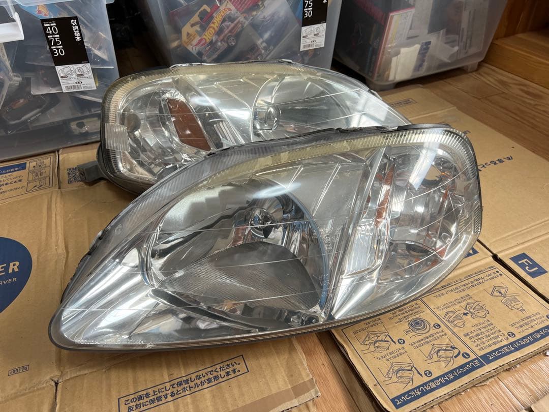 EK3 シビック 後期型 USヘッドライト シビックEK後期【HONDA】ホンダCIVIC純正USヘッドライト左右(99-00y