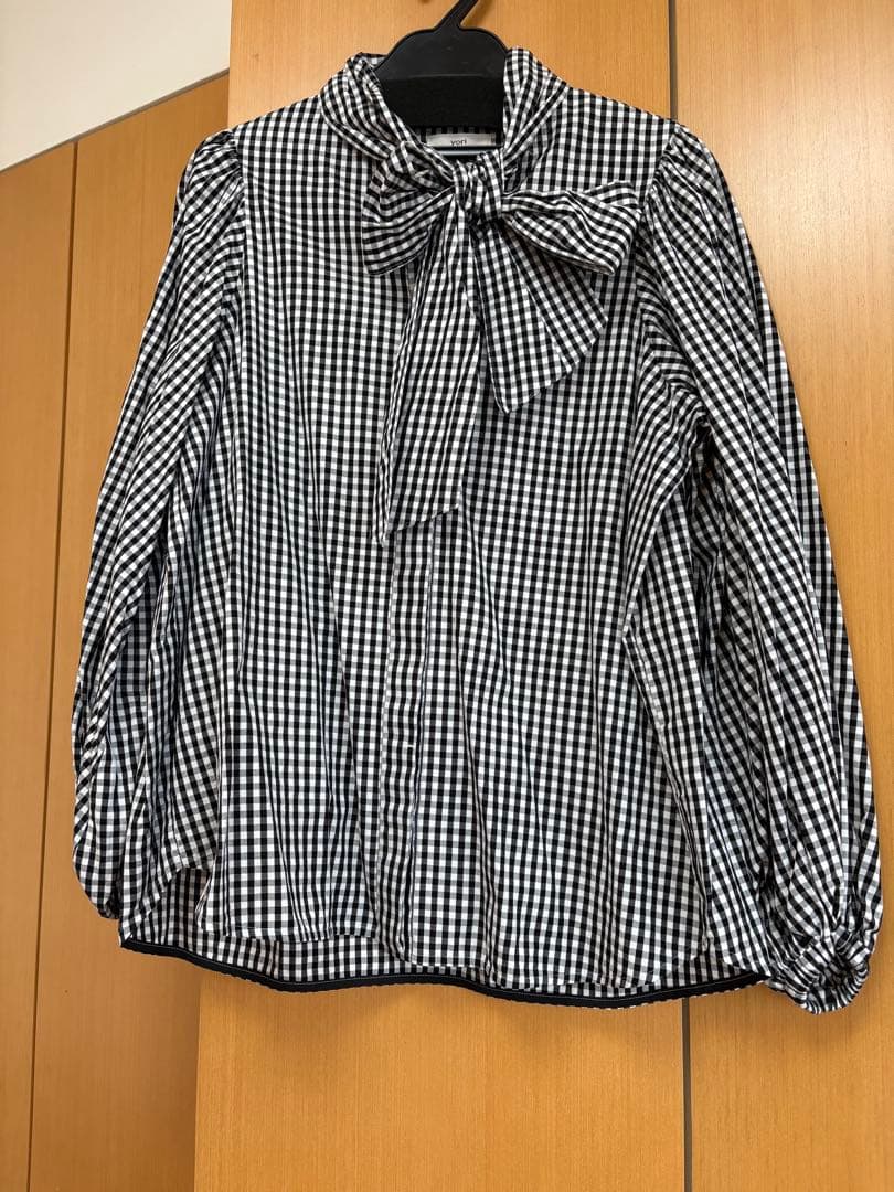 yori リボン ブラウス ギンガムチェック 36 drawer blamink - メルカリ