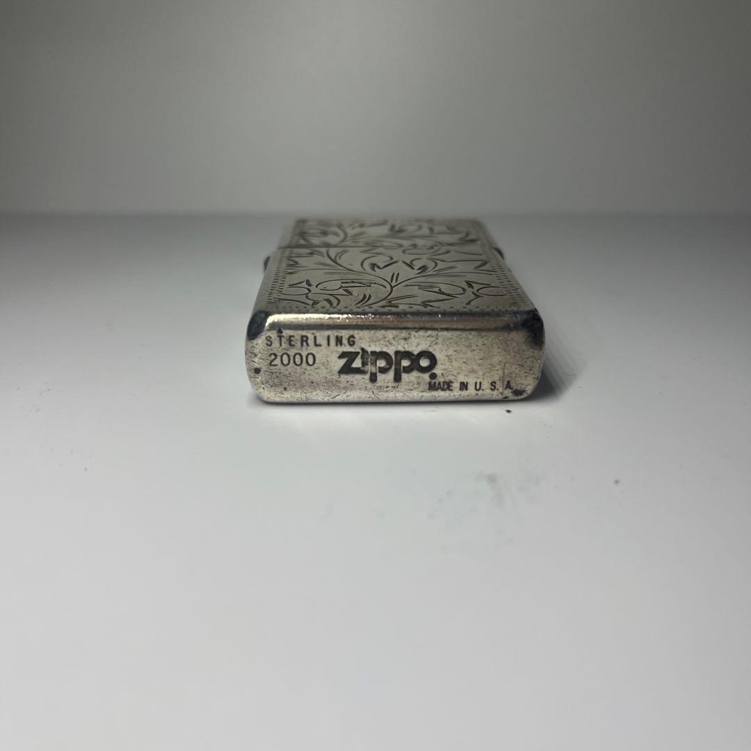 ZIPPO STERLING 2000年製 スターリングシルバー 手彫りジッポ - メルカリ