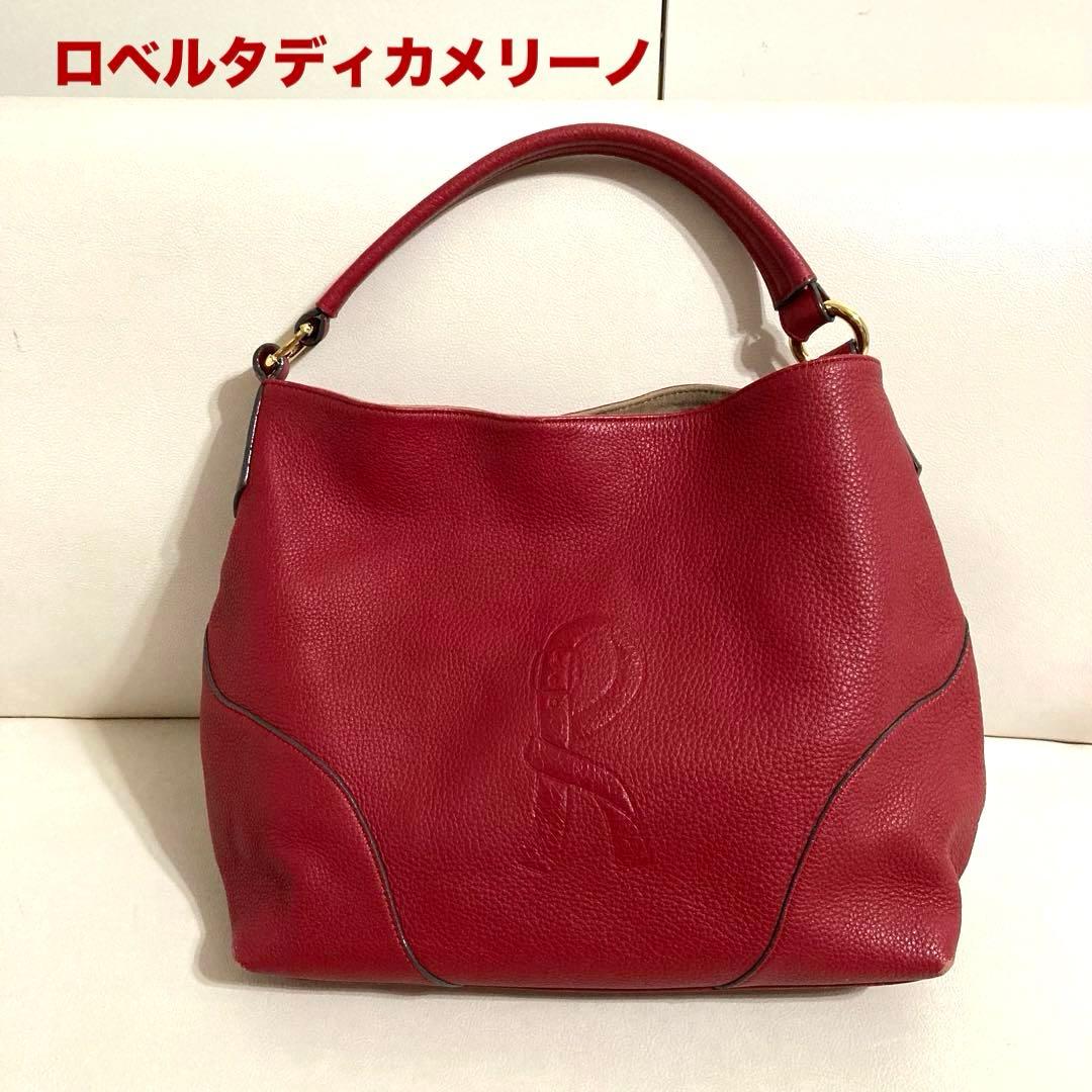 ロベルタディカメリーノ ショルダーバッグ レーネ レッド ロゴ トート