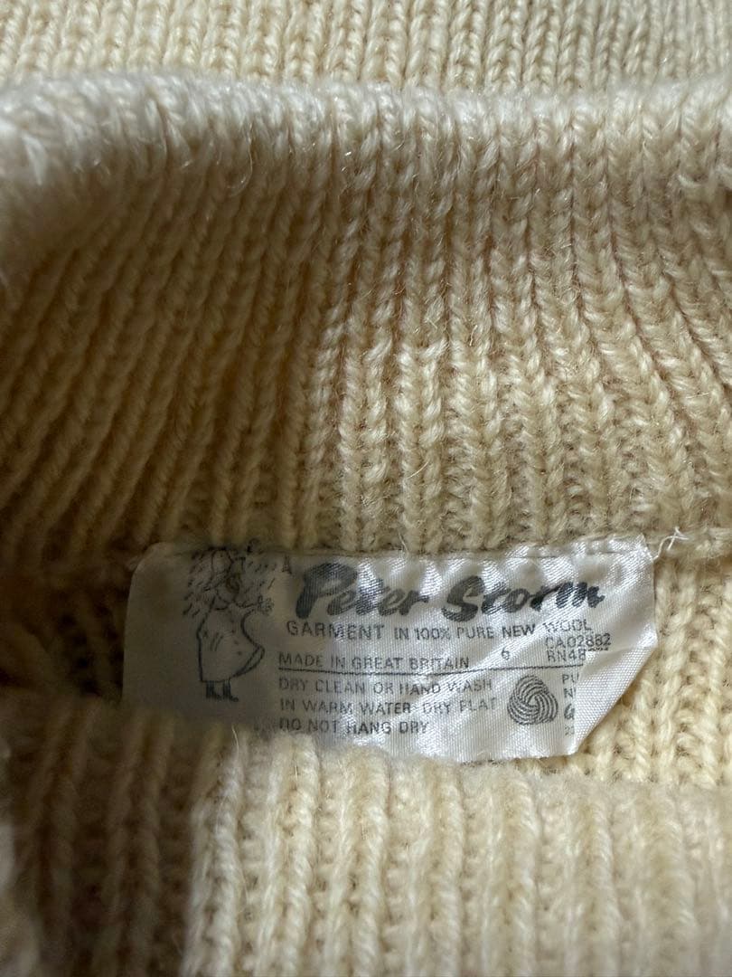70's Peter storm ピーターストーム 畔編み リブニット セーター