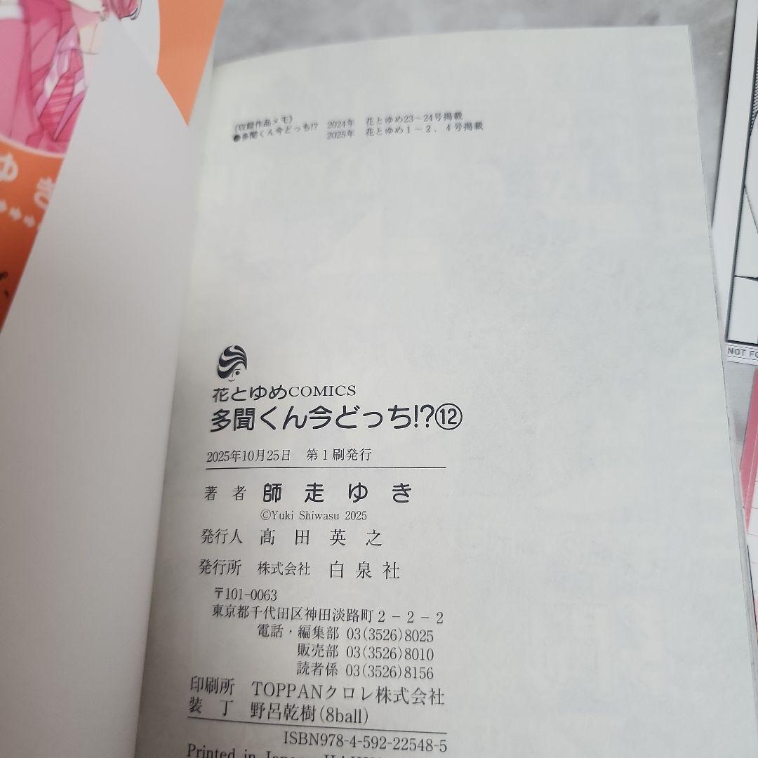 多聞くん今どっち!? 12巻 特典 3枚付き 初版 帯付き アニメ化 F/ACE