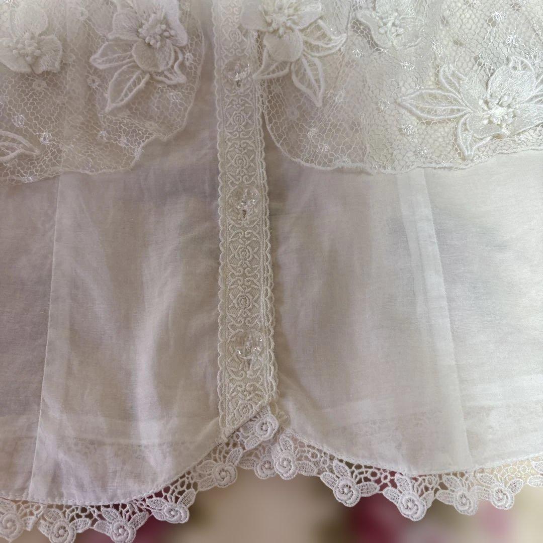 アトリエまりこ♡綿ローン♪レース＆お花のブラウス・ノンノンドール