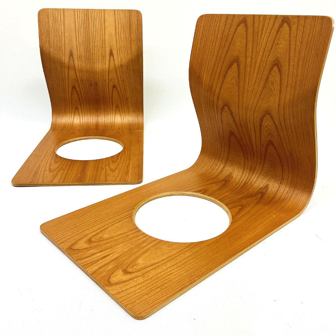 Tendo 天童木工 座椅子 2脚セット 藤森健次 曲げ木 ケヤキ板目 曲木⑲ TENDO 天童木工 ローズウッド 曲げ木 座イス 2脚セット 藤森健次